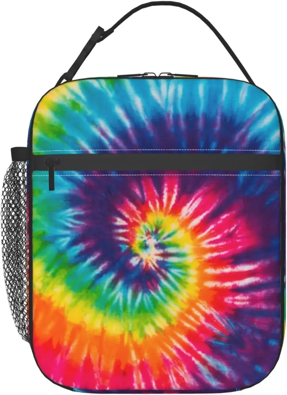 Colorful Tie Dye Portable Lunch Bag Insulated Lunch Box Reusable Totes For Women Men Work Picnic Camping