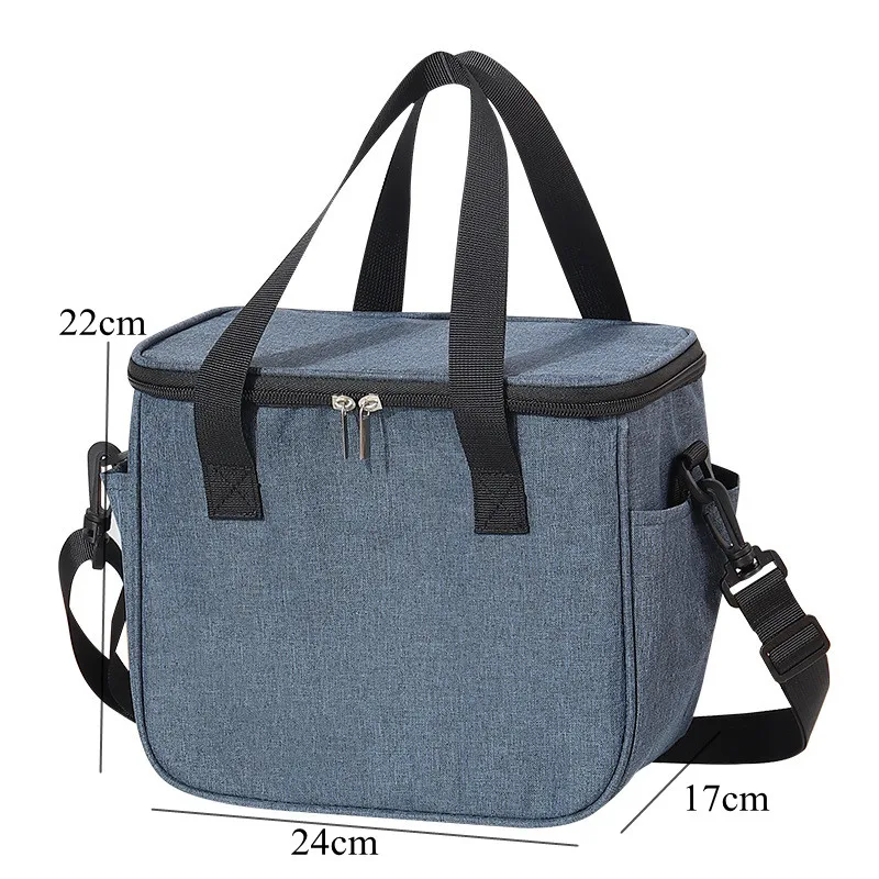 Portable Thermal Lunch Box Bag New Simple Large Capacity Waterproof Picnic Food Tote Insulation Belt Bento Bag For Office Worker