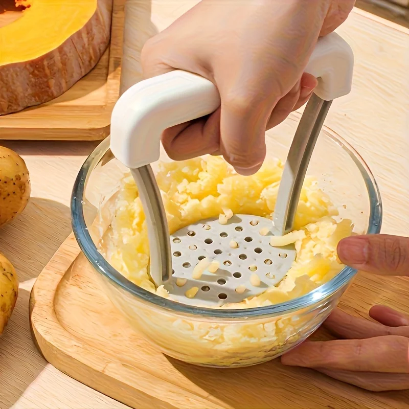 Sturdy Plastic Manual Potato Masher, Comfortable Grip for Sweet Potato Vegetable Fruit, Efficient Kitchen Essential Tool