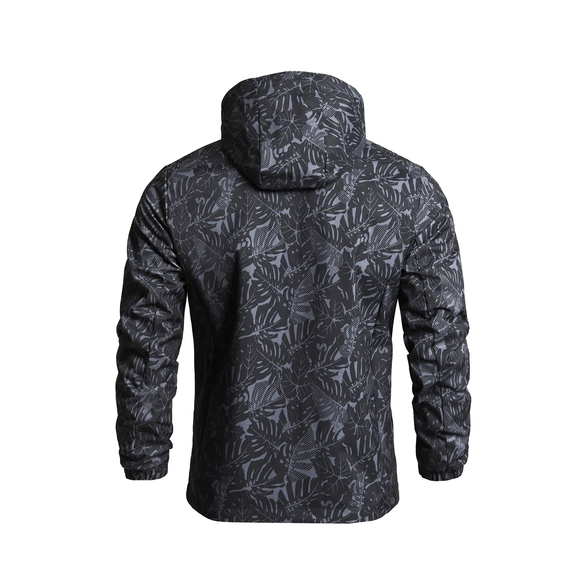 Chaqueta cortavientos con capucha para Hombre, abrigo con cremallera para exteriores, a prueba de viento para jóvenes, informal, para acampar,