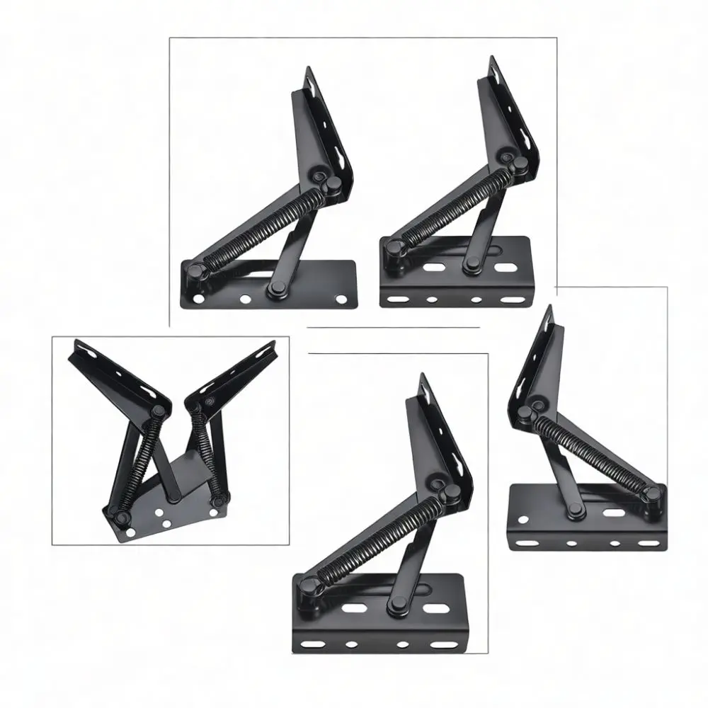 Furniture Hardware Support Spring Hinge Black Split Lift Mechanism For Sofa Bed Storage Box Lid Opening Closing Accessory