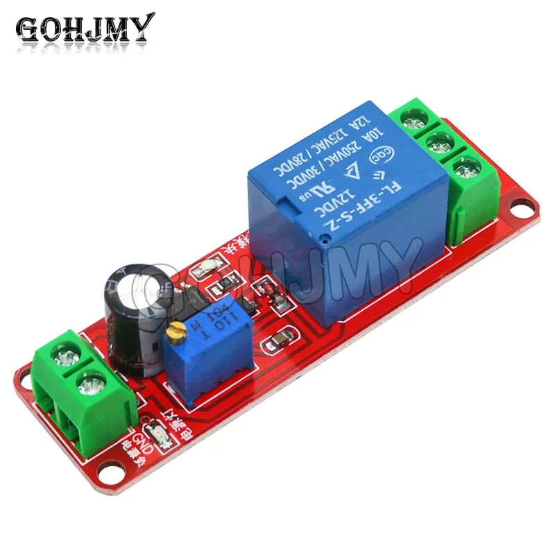 NE555 delay module monostable switch relay delay on/off switch (12V) automotive electrical delay