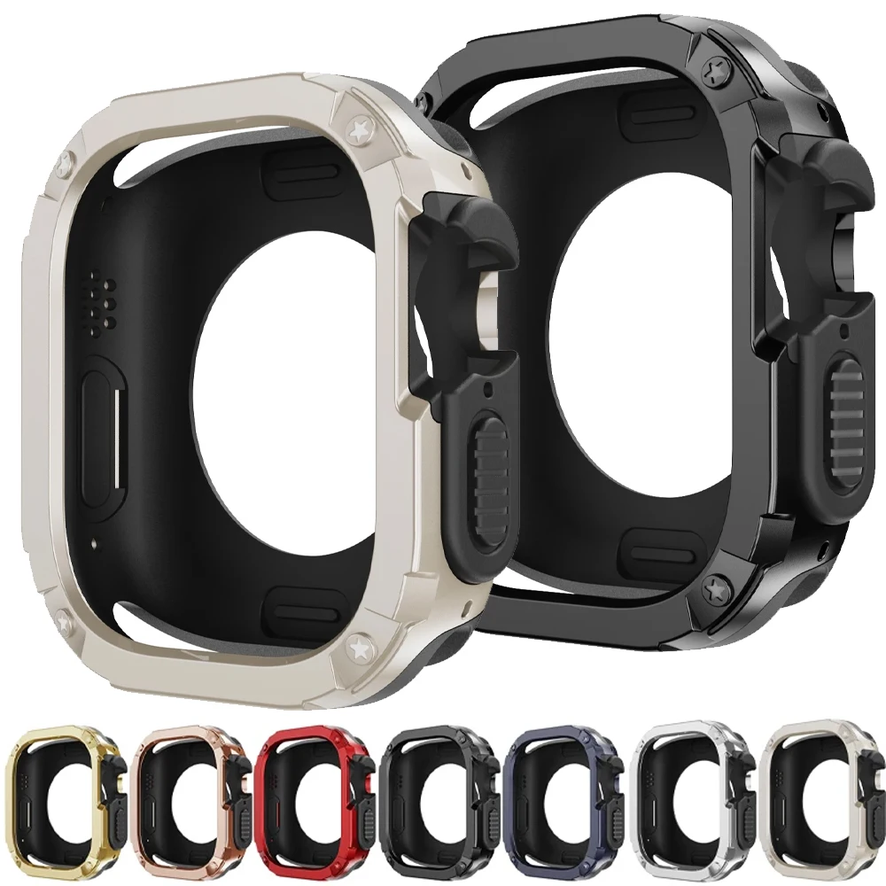 Armor Cover for Apple Watch Case 41mm 40mm 45mm 44mm 49mm TPU + PC Protector Bumper for Iwatch Ultra 2 Series 9 8/7/SE/6/5/4