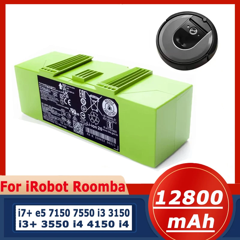 

I7 14.4V 12800mAh i7 Battery Replacement for iRobot Roomba e and i Series i7+ e5 7150 7550 i3 3150 i3+ 3550 i4 4150 i4+ 4624864