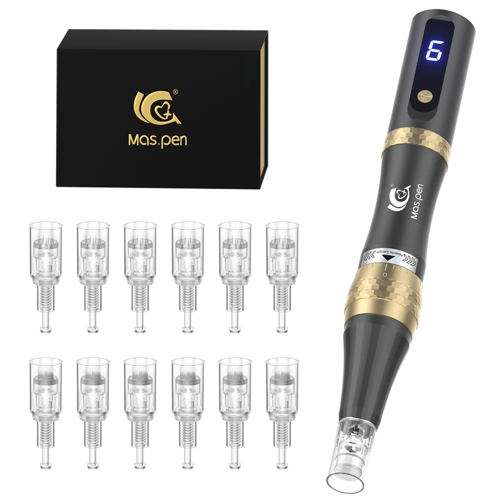 Nova chegada forte potência microagulhamento derma caneta com 12 catridges sem fio dermapen s8 ferramenta cuidados com a pele