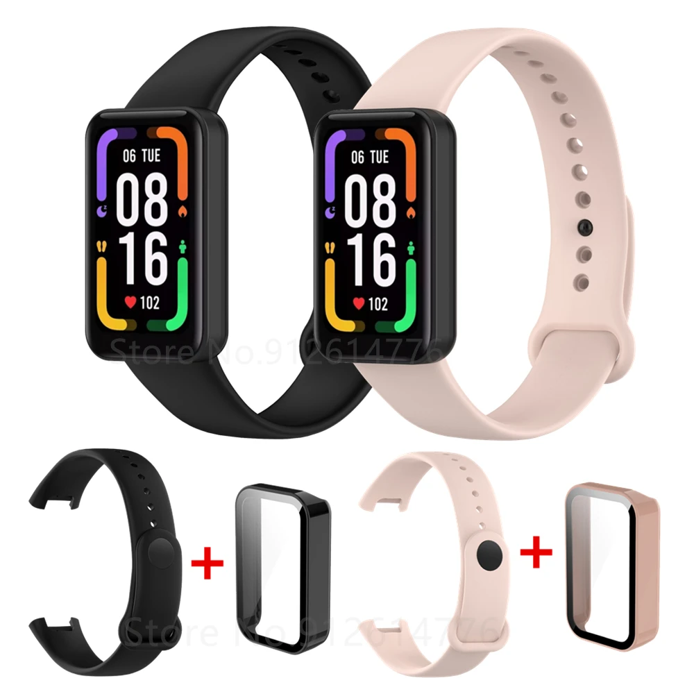 Strap For Redmi Smart Band Pro Bracelet Silicone Wristband Protective Case For Xiaomi Redmi Band Pro Full Screen Protector Cover