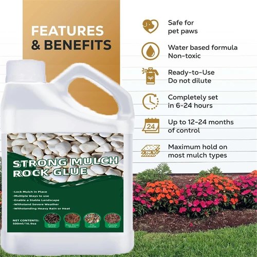 Imagen 2 del producto Pegamento adhesivo de roca adhesivo de guisante, grava, espray de secado rápido, piedras para Patio exterior, adhesivo de paisaje, 500ml/16,9oz, 1 ud.