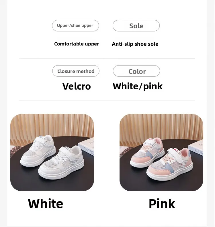Kinder Weiße Schuhe 2026 Sommer Jungen Sportschuhe Mesh Atmungsaktive Boardschuhe Mädchen Hohle Freizeitsneaker Weiche Sohle Kinderschuhe – Detail 5
