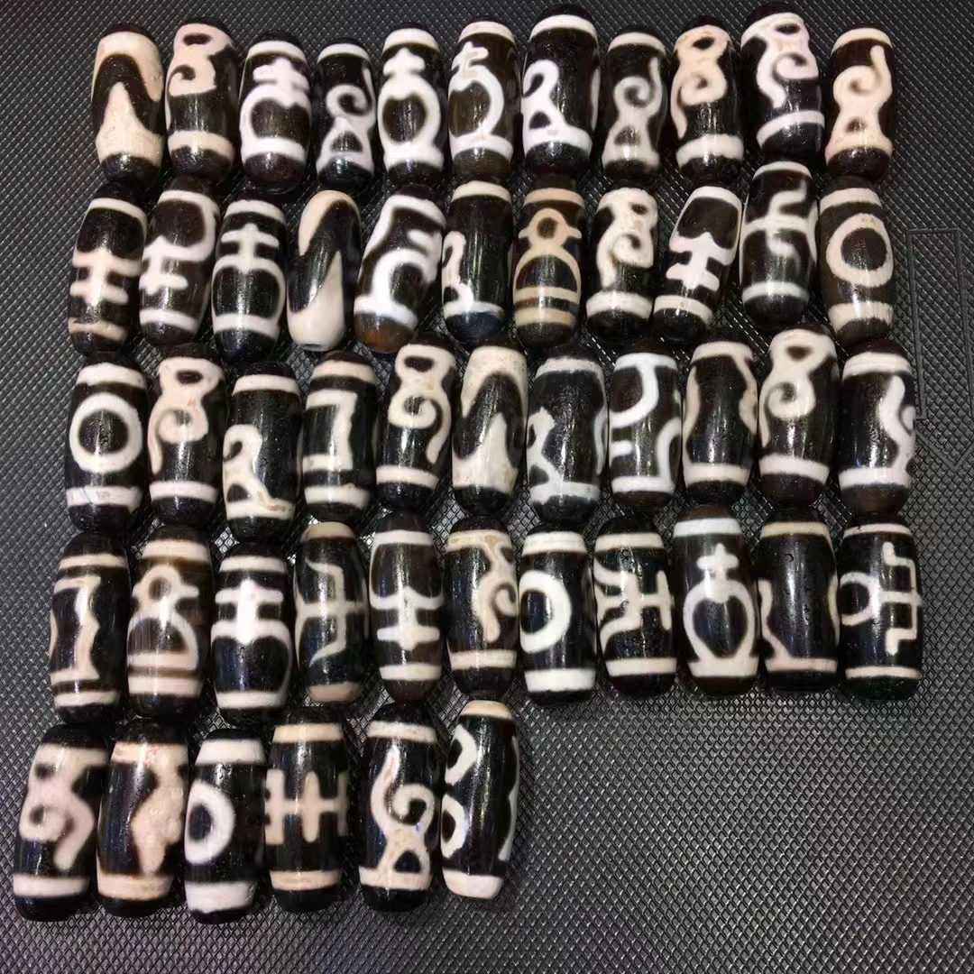 YC13 50pcs/lots Black and White Fine Natural Agate Stone 12*30mm Differnet Patterns High quality