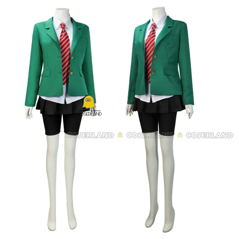 Anime tomo-chan ist ein Mädchen! Tomo aizawa junichirou kubota cosplay kostüm perücke grün outfit schuluniform rock spats männer frauen