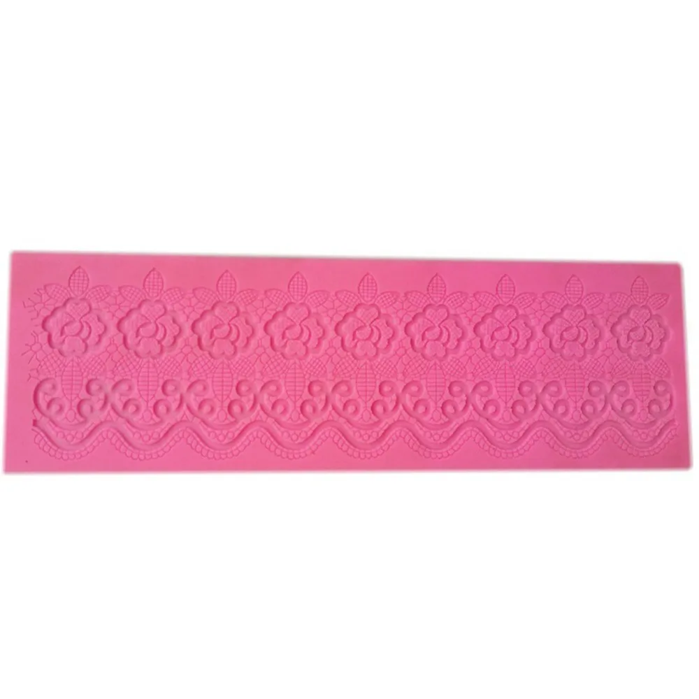 Silicone Fondant Lace Mold 3D Hollow Design Lace Embossed Cake Border Mold Flower Pattern Cake Decorating Mold Cake Baking