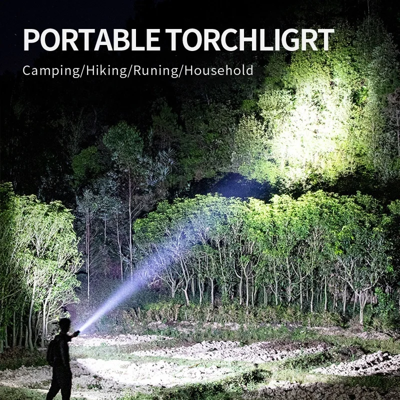 1-2psPowerful LED Flashlight Rechargeable USB Waterproof Zoom Fishing Hunting Camping2 00,00 Lumen Tactical Flashlight LED Torch