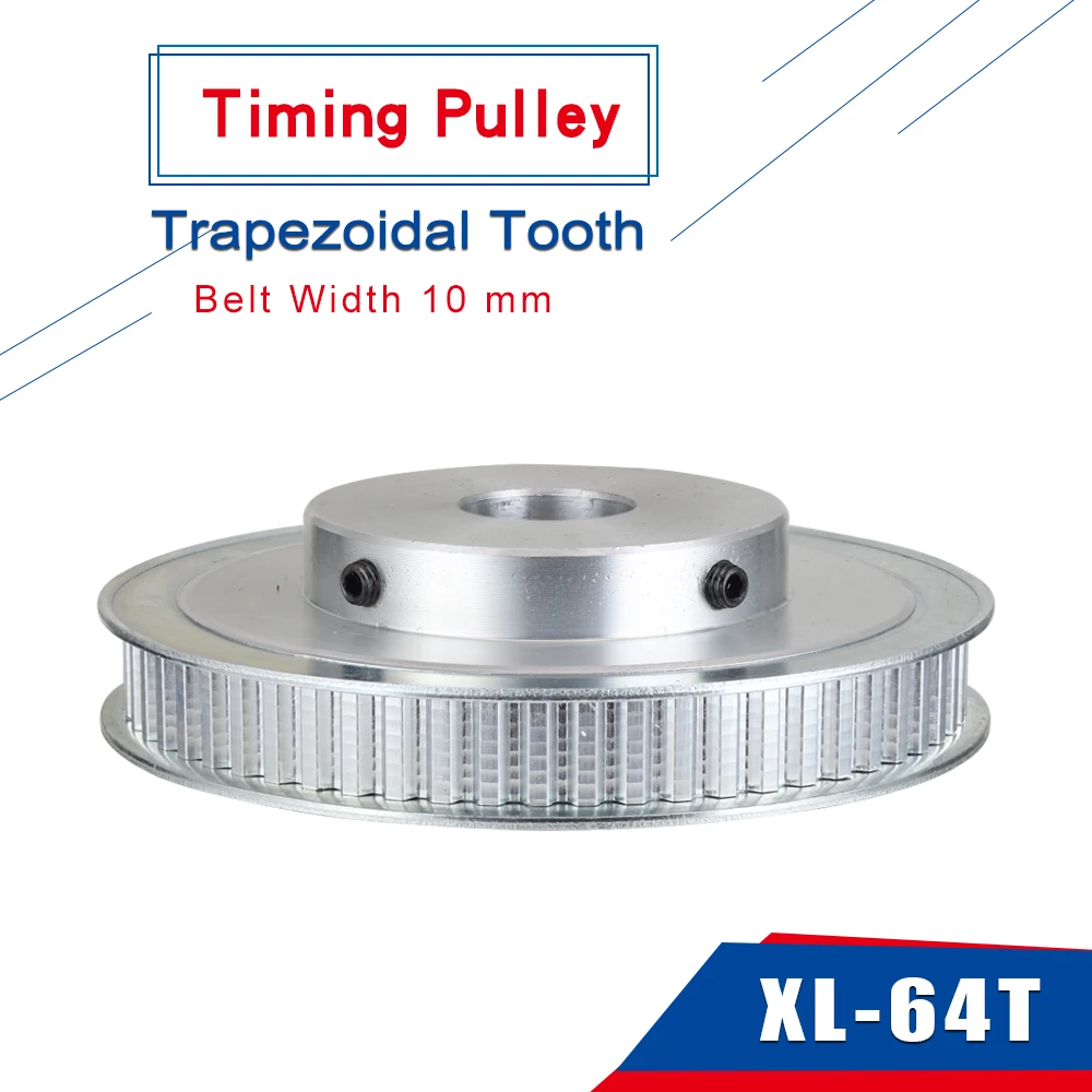 XL 64T Pulley Wheel Teeth Pitch 5.08 mm Bore Size 10/12/14/17/19 mm Alloy Pulley Belt Width 10 mm For Transmission Accessories