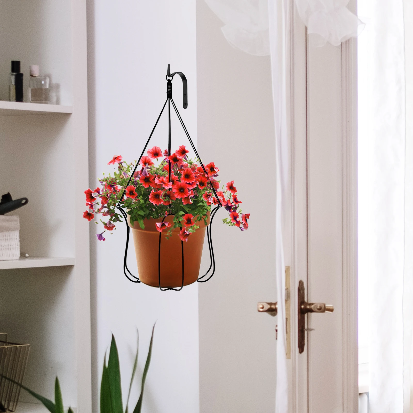 

4pcs Hooks Hanging Planters Rod for Hanging Plants Tools Heavy Duty Iron Garland Boho Plant Hanger Storage Solution