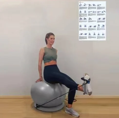 

Pilates Reformer Yoga Trainer with Exercise Balance Ball Accessory for Improved Fitness and Core Strength