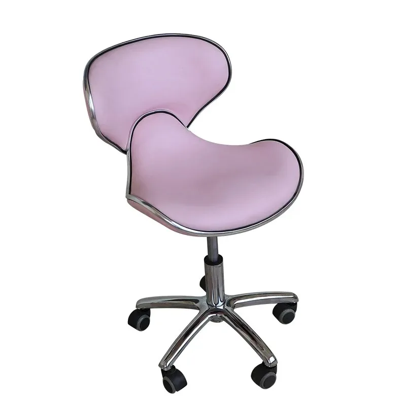 Pink Swivel Beautician Salon Styling Chairs Spa Chair Master Wheels Rolling Stool Hydraulic Beauty Mirror Hair Hairdressing