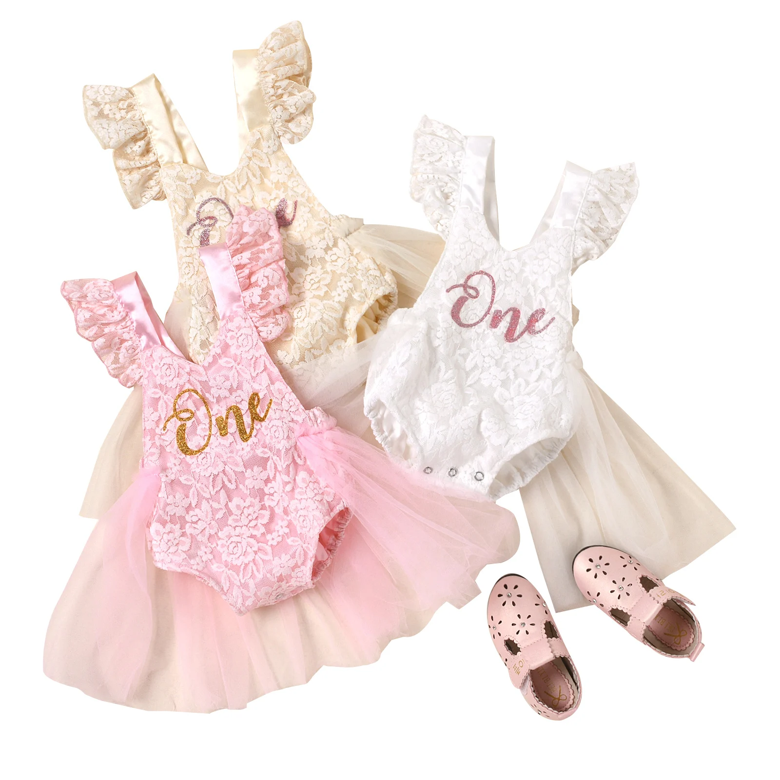 

Baby Summer Clothing Newborn Rompers Infant Baby Girl Clothes Letter Lace Floral Sleeveless Jumpsuit Tutu Dress Outfits