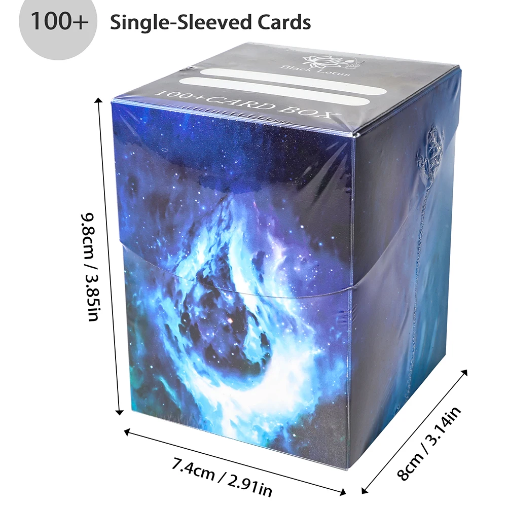 100+ BASIC LANDS Plastik-Sammelkartenbox für Doppelt-Gehüllte Karten TCG/CCG Aufbewahrungskarten-Deckbox für MTG/YGO Mit Zwei Trennwänden – Detail 1