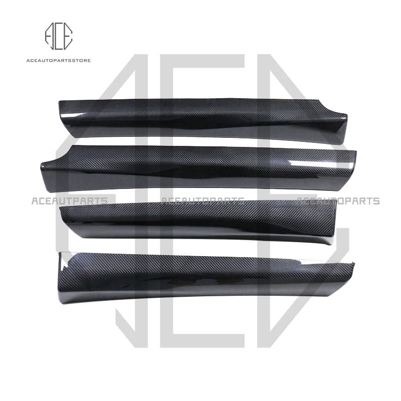 

For Tesla Model 3 2017-2020 Interior Covers Overlay Trim 4 PCS Dry Carbon Fiber Inner Door Handle Panel