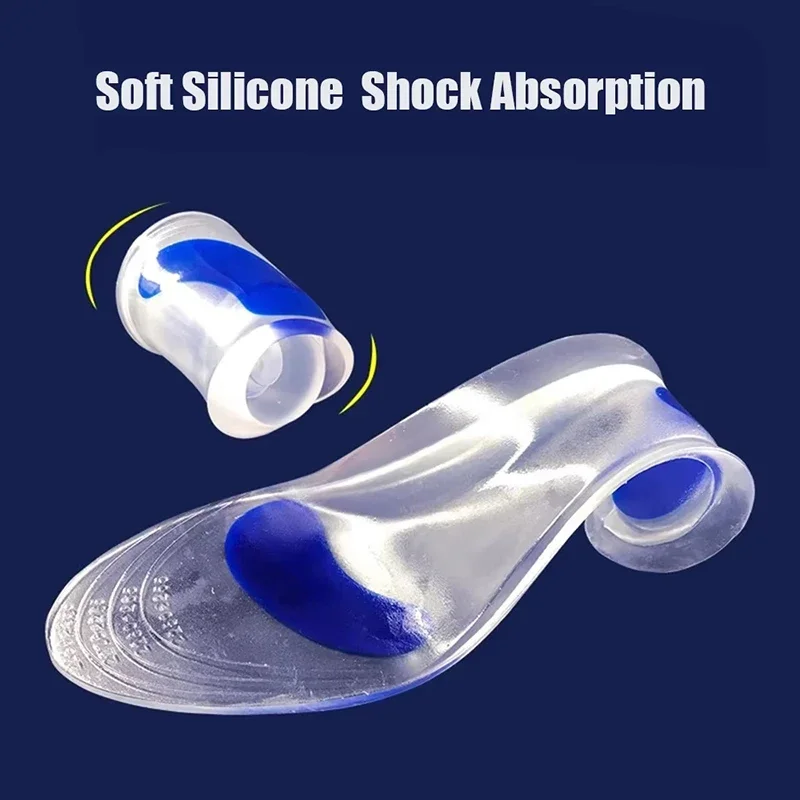 Semelle intérieure de Correction de pied plat en silicone, Support de voûte plantaire souple, semelles orthopédiques, Absorption des chocs, soulagement de la fasciite plantaire, coussinet de chaussure