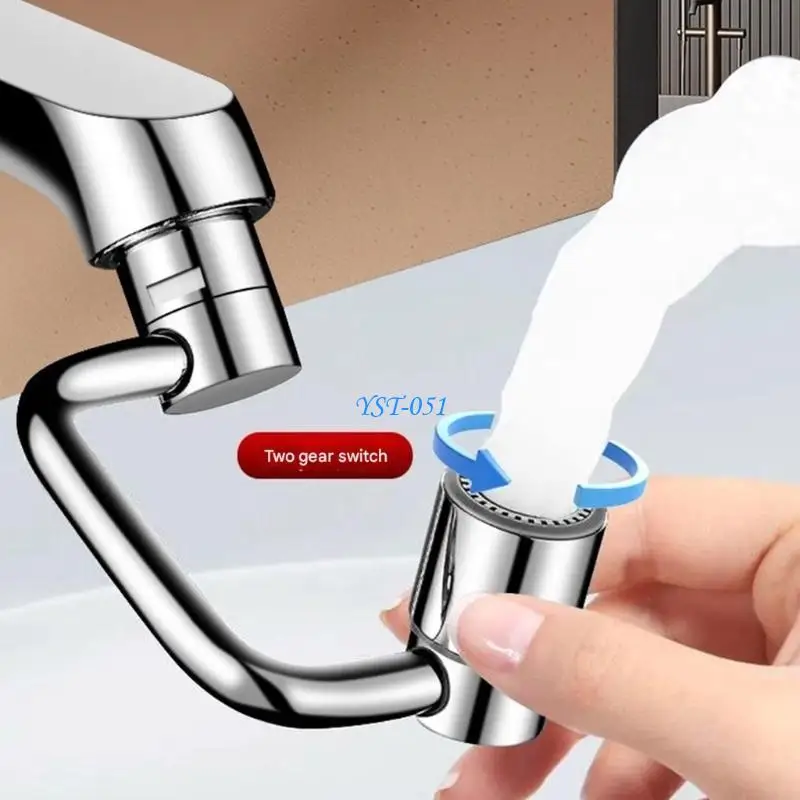 

E15A Universal Adjustable Faucet Adapters 360 Rotate Design Easy Adjustment Not Splashing Flexible Faucet Extenders