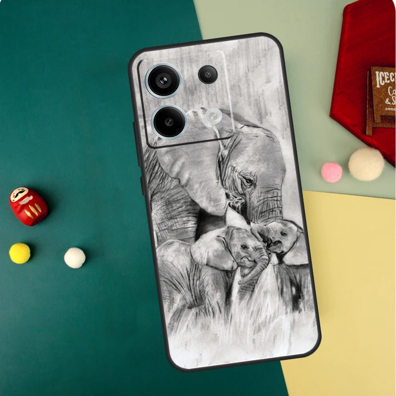 Baby Elephant Case For Redmi Note 13 Pro Plus 9 10 11 12 Pro 10S 11S 12S Redmi 13C 10A 9C 10C 12C Cover