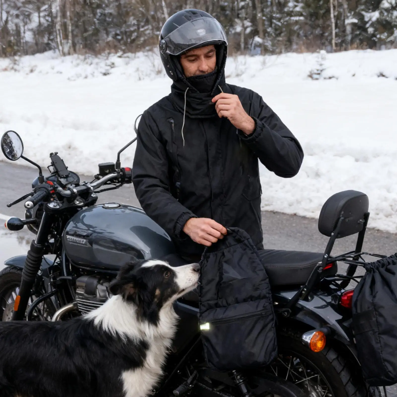 قبعة تزلج مقاومة للماء من الصوف مع رباط للطقس البارد قبعة تزلج بقلنسوة لراكبي الدراجات النارية والنساء