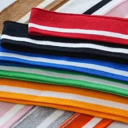 3.5x80cm Solid Color Stretch Knitted Rib Cotton Fabric For Collar Cuffs Hem Bottom DIY Accessories Sewing Fabric TJ0510