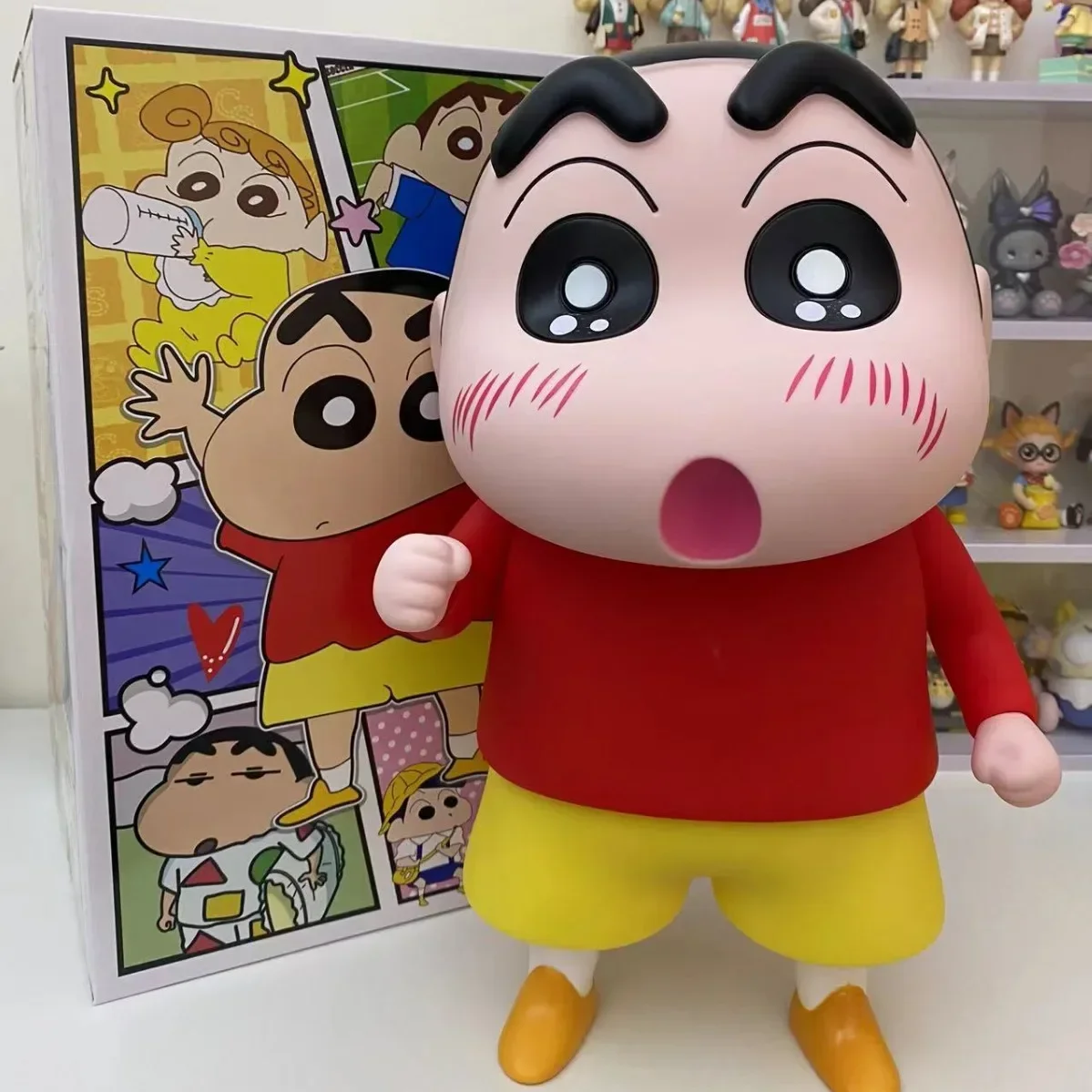 

Большие фигурки Crayon Shin-chan, модель периферической серии, украшение для автомобиля, кукла, коллекция, украшения, аниме ограниченные подарки на день рождения и Рождество