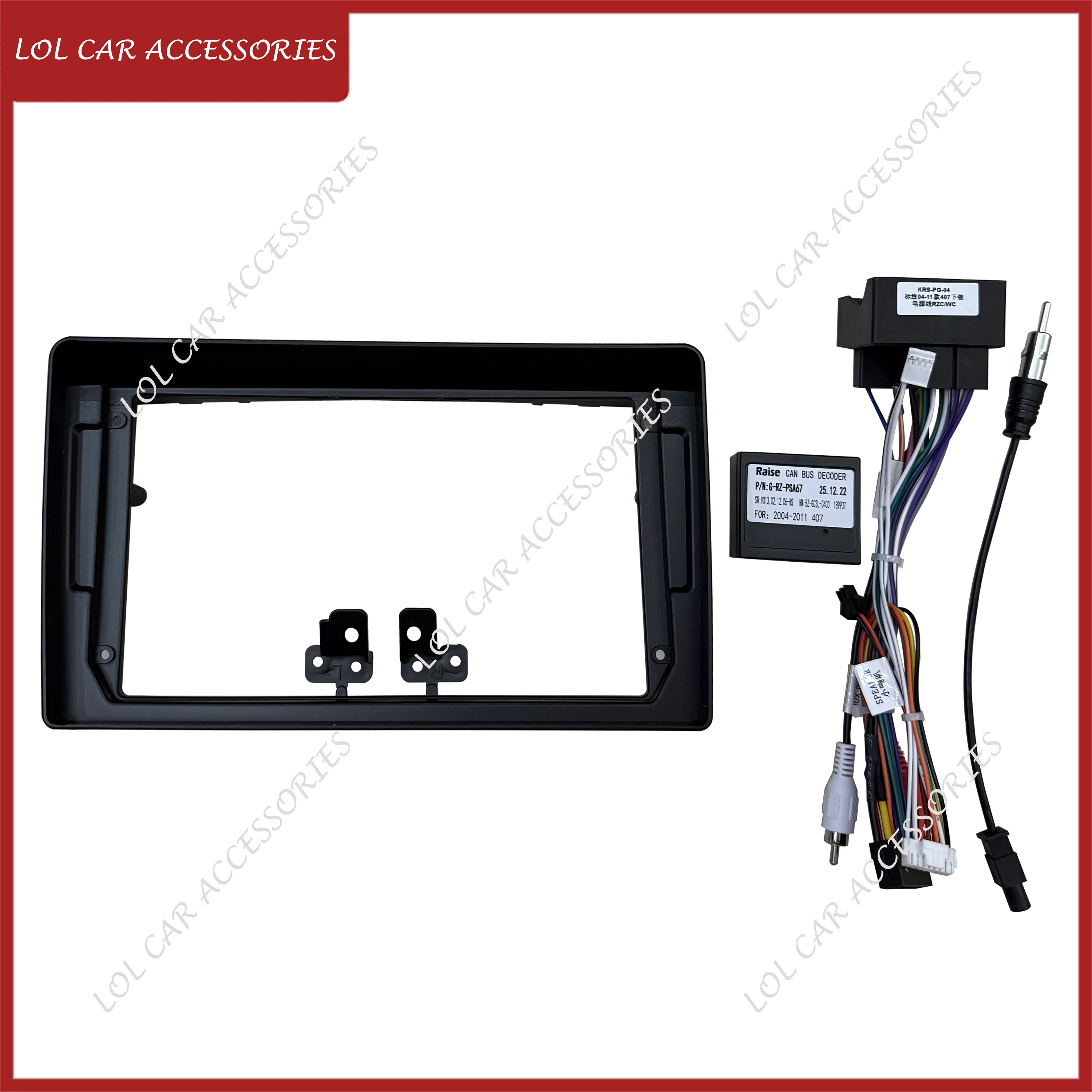 9 INCH For Peugeot 407 2004-2008 Car Radio Android Stereo MP5 GPS Player 2 Din Fascia Panel Casing Frame Dash Cover