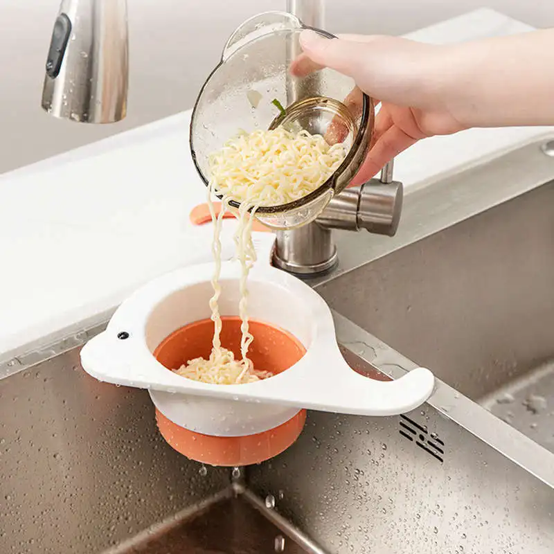 Kitchen Leftover Sink Strainer Cute Whale Shape Sink Drain Basket General Fruit and Vegetable Drain Basket Kitchen Gadgets