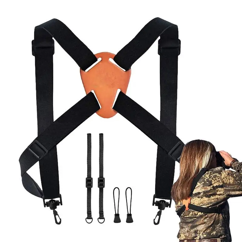 Outdoor Hunting Sports Telescope Strap Golf Rangefinder Binoculars Harness Strap X-Shaped Adjustable Telescope Shoulder Straps