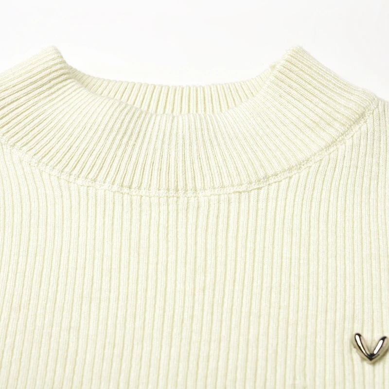 Suéter de Manga Larga para Mujer, Invierno, Alta Elasticidad, Ajuste Deado, Estilo Hoado, Serie GMS, Outlet, Capa Base Mo...