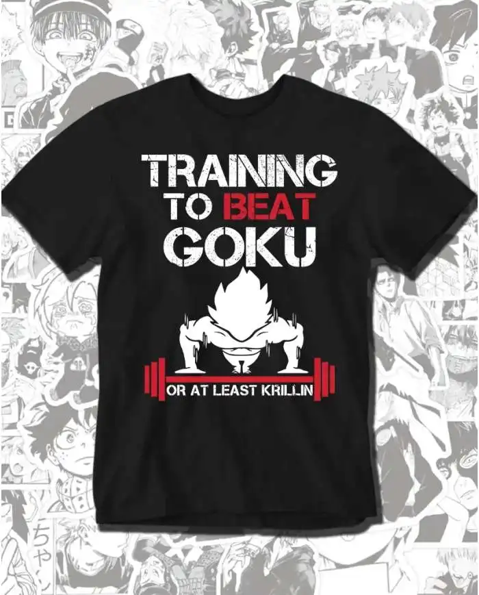 Dragon Ball Training Te Beat Goku Japanse Retro Hot Blood Animatie Heren en Dames Zomer Katoen Los T-shirt Tops Kleding