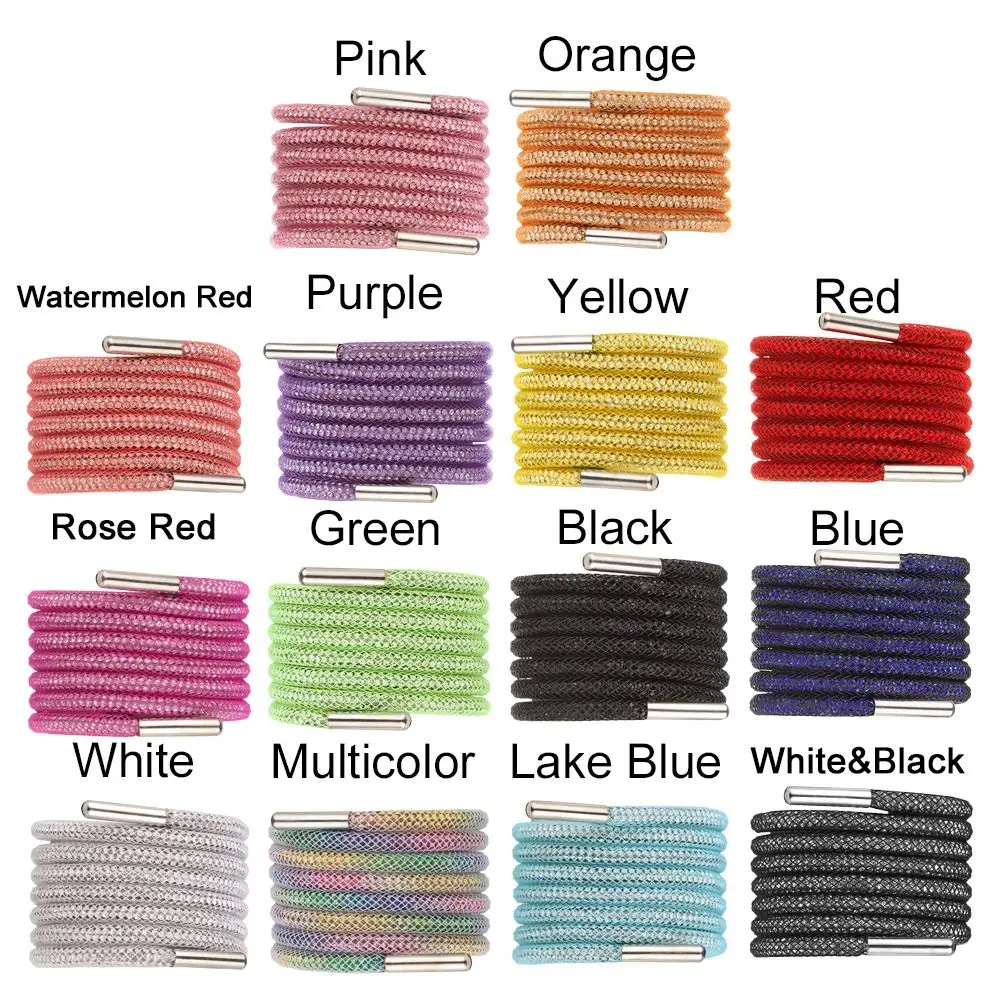 1PC Fashion With Wrap Net Drawstring Accessories Bright Strings Diamond Shoe Laces Rhinestone ShoeLaces Sneakers Laces