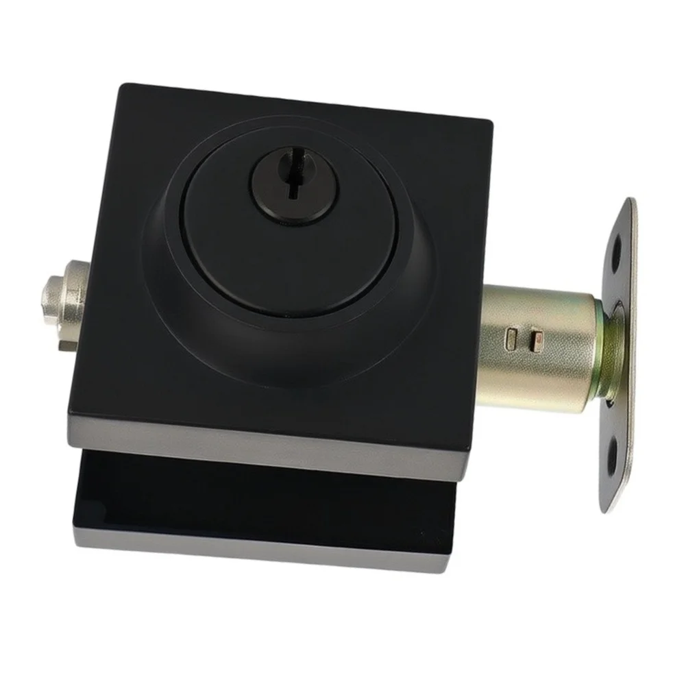 Square Single Cylinder Deadbolt Lock With Keys Black Deadbolt For Front Door Entrance Front Door Security Lock Door Hardware