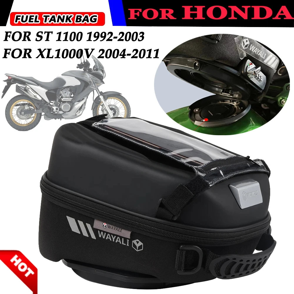 For HONDA NT700 Deauville 2008 XL700 V Transalp 2012 Fuel Tank Bag with Tank Adapter Ring Touch Navigation Package Storage Bag