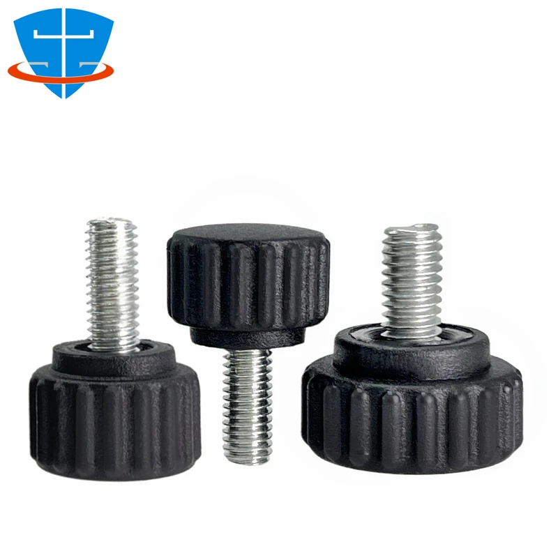 M3 M4 M5 M6 M8 304 Stainless Steel Knurled Round Head Handle Screw Rubber Thumb Screw Knob Plastic Bakelite Hand Tighten Bolt