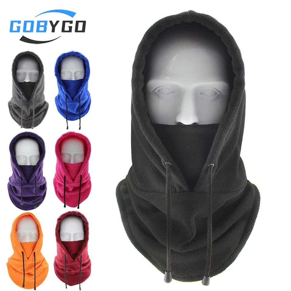 AliExpress gobygo GOBYGO 1Pcs Winter Cycling Windproof Cap Fleece Thickened Headgear Outdoor Sports Neck Cold-proof Fleece And Warm Cap Men Women