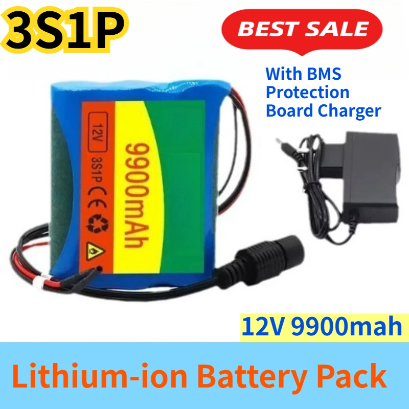 

3S1P 12V 9900mah 18650 Lithium-ion Battery Pack with BMS Protection Board Charger