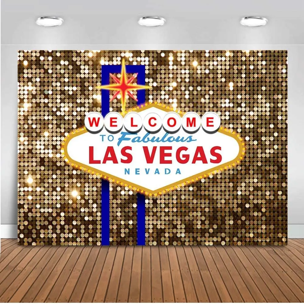 

Las Vegas Backdrop Welcome To Fabulous Las Vegas Birthday Photo Photography Backdrop Casino City Night Poker Studio Background