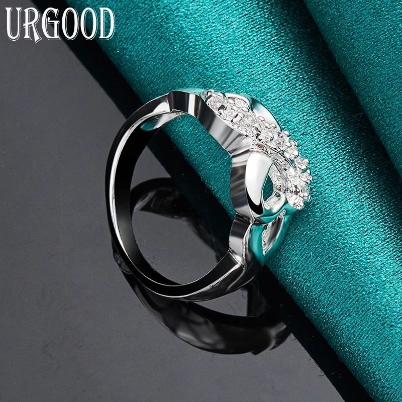 925 Sterling Silver AAA Zircon Double Heart Ring For Women Man Party Engagement Wedding Romantic Fashion Jewelry Gift