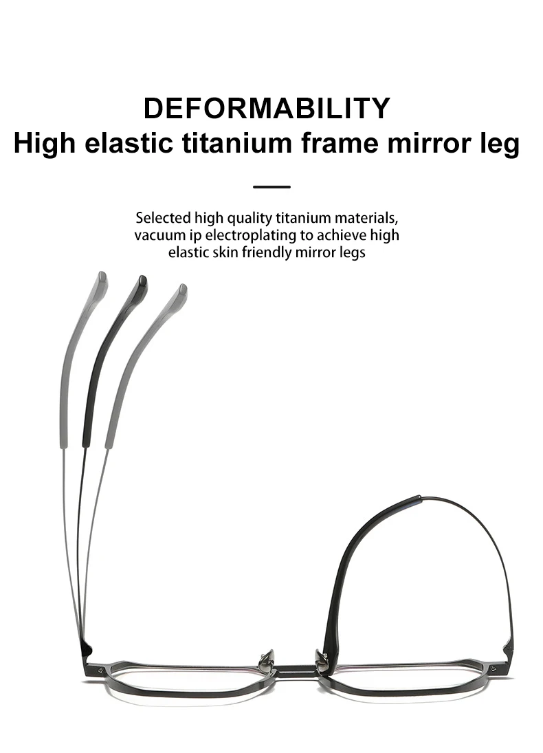 VICKY Large Frame Aluminum Frame Titanium Business Anti-Blue Light Reading Glasses Men Ladies Customizable Prescription ZY-20239