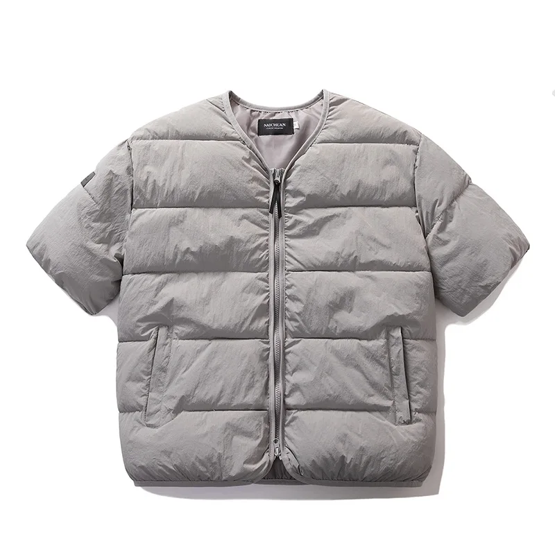 سترات الموضة الكورية الدافئة الرجال والنساء نصف كم سترة جاكيتات الشتاء موضة زوجين القطن سترة مبطنة معاطف الصدريات الدافئة
