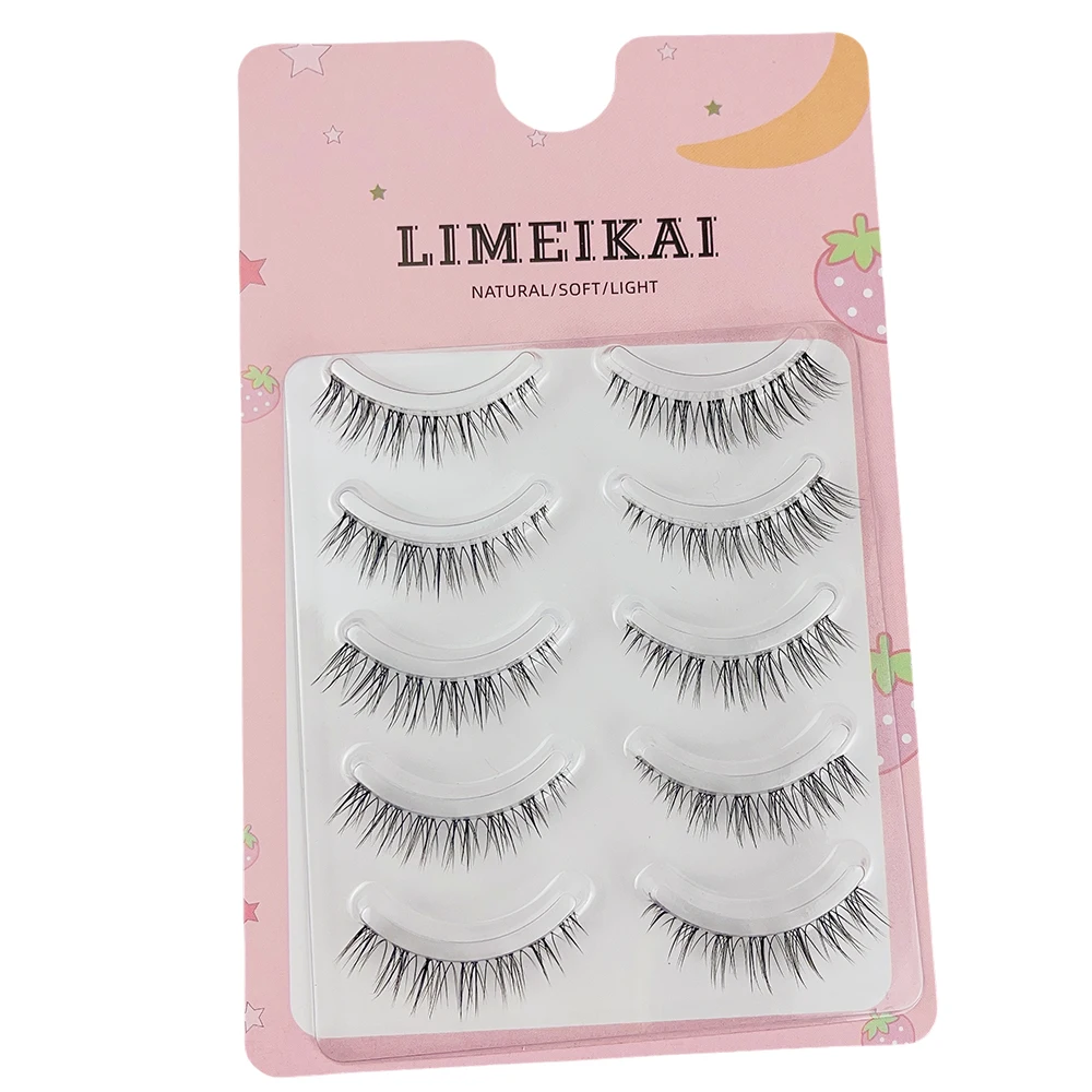 5pcs ขนตาปลอมธรรมชาติ Air รากเรียวโปร่งใส,ขยายขนตา Dressing,เรียวและ Multi-Layered 3