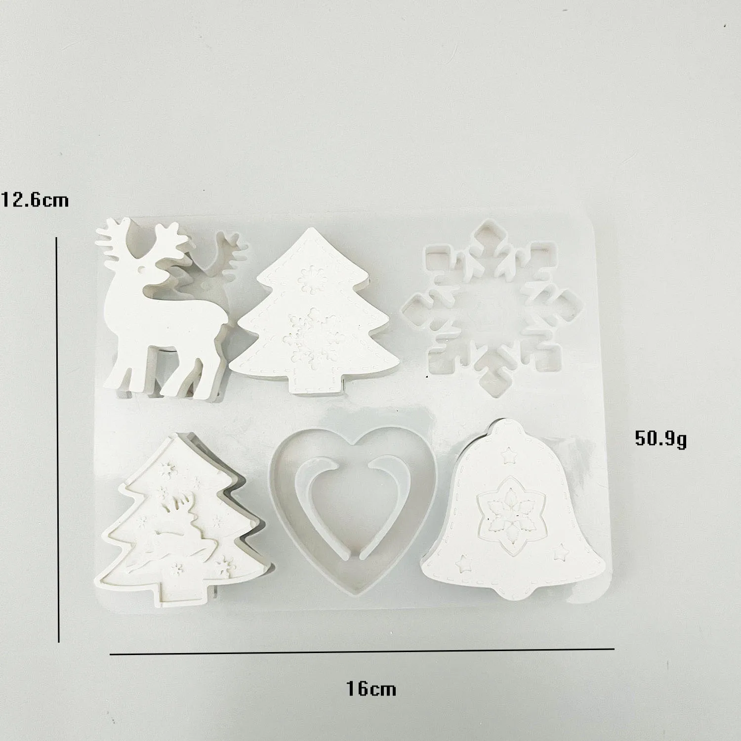 Silicone Mold Christmas Series Ornaments Plaster Mould Home Decor 4 Hole Square Candlestick Mold Square Display Candle Base