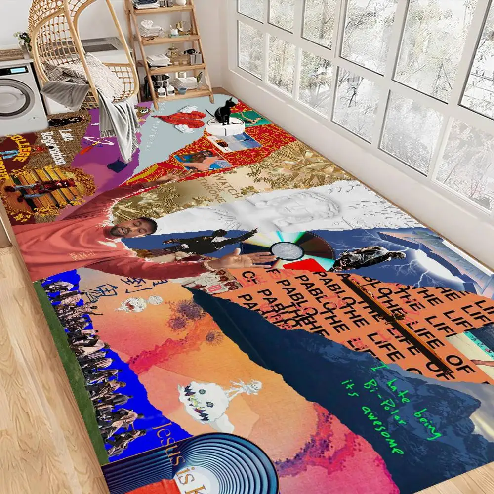 Kanye West Anmie Door Mat Washable Non-Slip Living Room Sofa Chairs Area Mat Kitchen Bedside Area Rugs