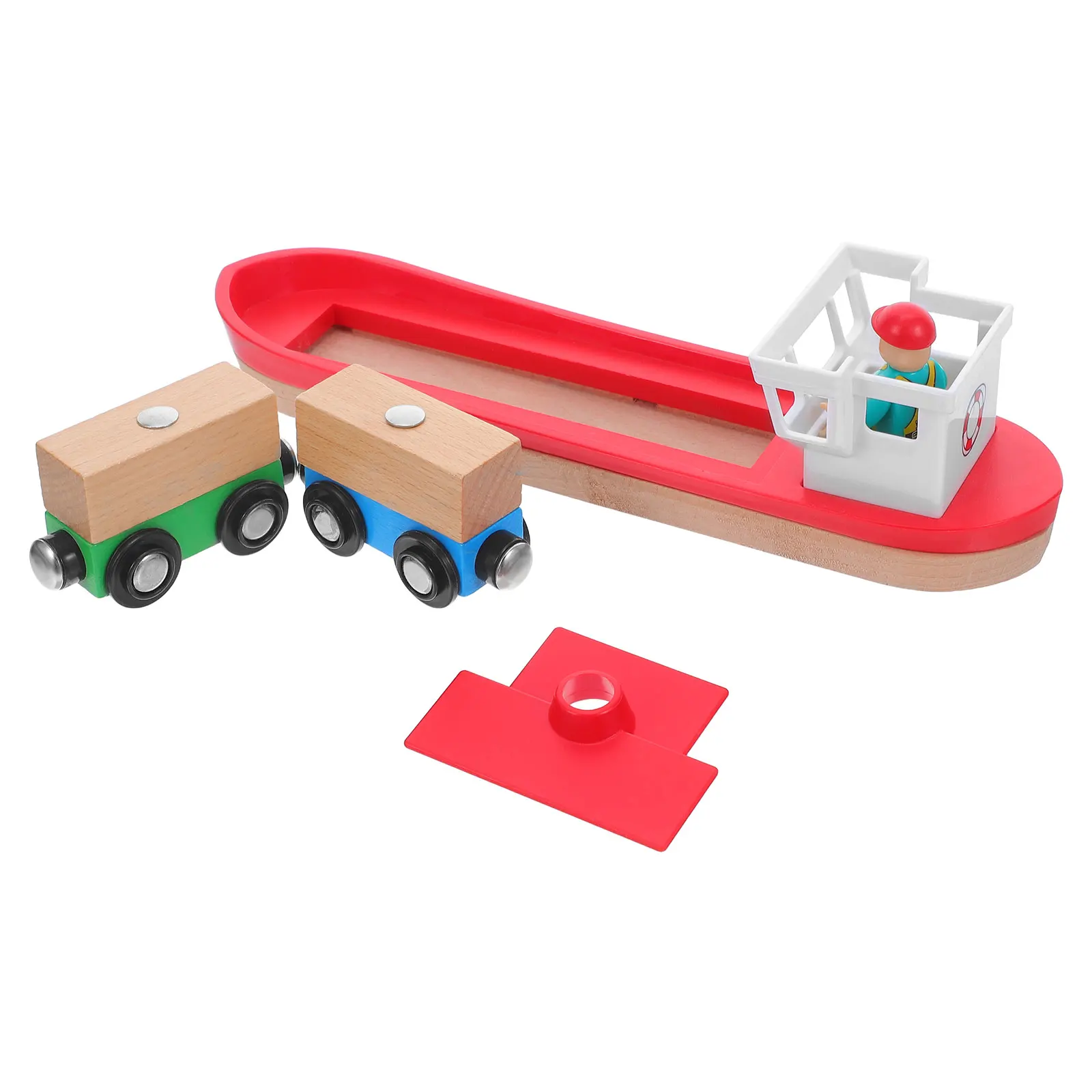 Conjunto de acessórios para navio de trem de madeira, kit de barco com tema oceano para motor de tanque, fácil montagem, criativo de longo prazo