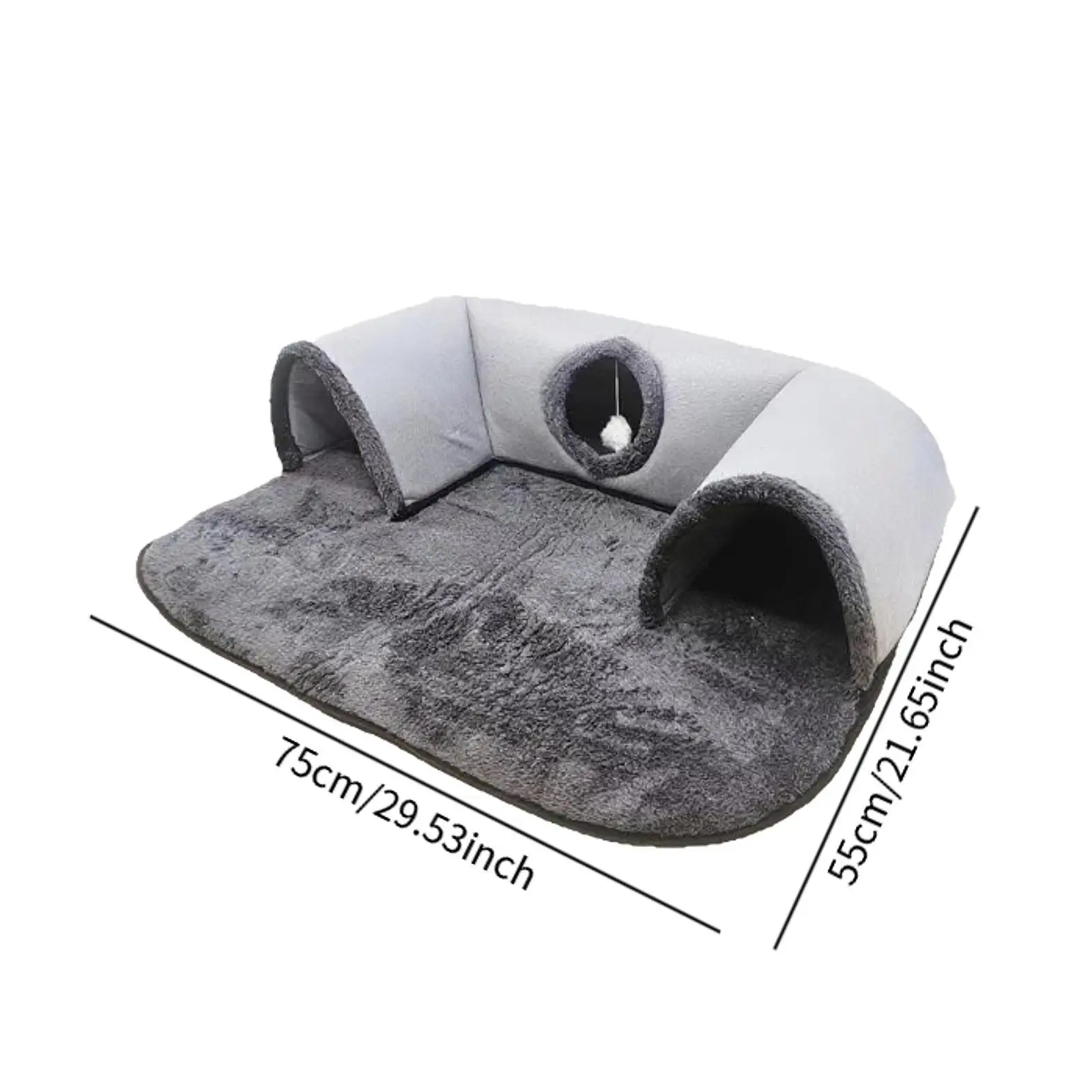 Tunnel pour chat avec tapis amovible, idéal pour les chatons à l’intérieur, maison de jeu pliable, jouet interactif, tunnel pour chats, furets et hérissons.