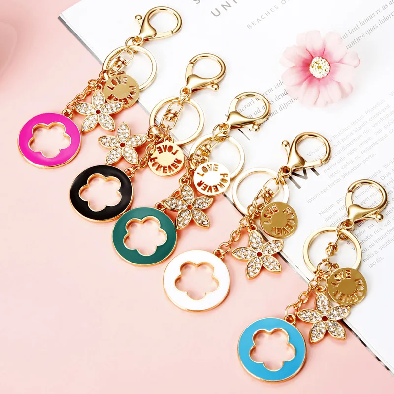 Alloy Lucky Clover Woman Luxury Keychain Designer Bag Jewellery